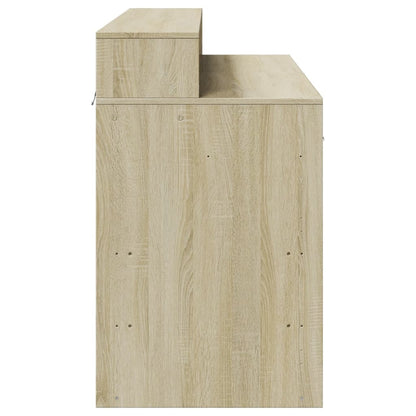 Scrivania con Luci LED Rovere Sonoma 120x55x91cm in Multistrato | homemem39