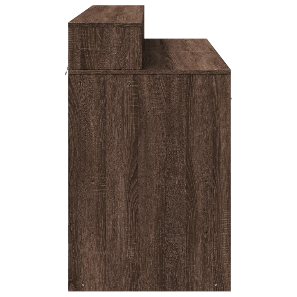 Scrivania con Luci LED Marrone Rovere 120x55x91 cm Multistrato - homemem39