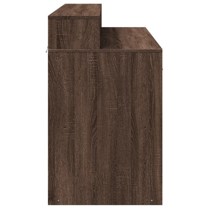 Scrivania con Luci LED Marrone Rovere 120x55x91 cm Multistrato - homemem39