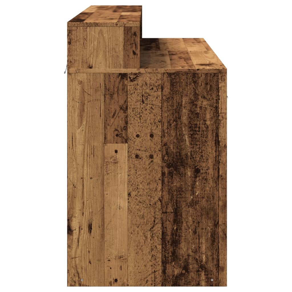 Scrivania con Luci LED Legno Antico 120x55x91 cm in Multistrato | homemem39