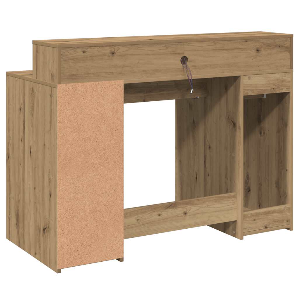 Scrivania con Luci LED Rovere 120x55x91 cm in Legno Multistrato | homemem39
