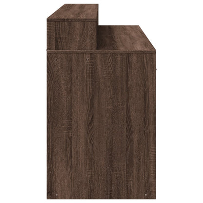 Scrivania con Luci LED Marrone Rovere 140x55x91 cm Multistrato | homemem39
