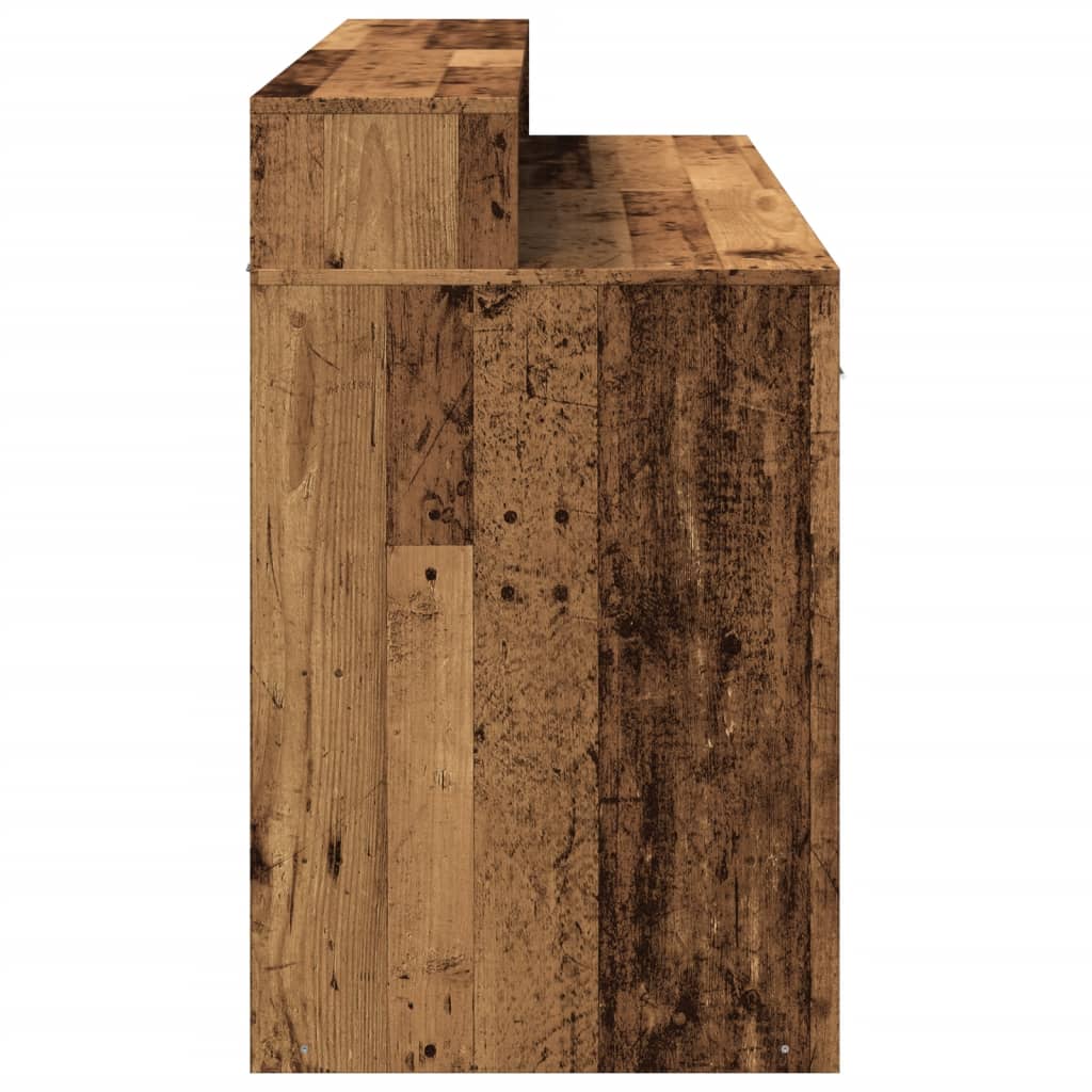 Scrivania con Luci LED Legno Antico 140x55x91 cm in Multistrato - homemem39