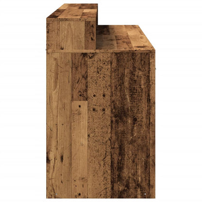 Scrivania con Luci LED Legno Antico 140x55x91 cm in Multistrato