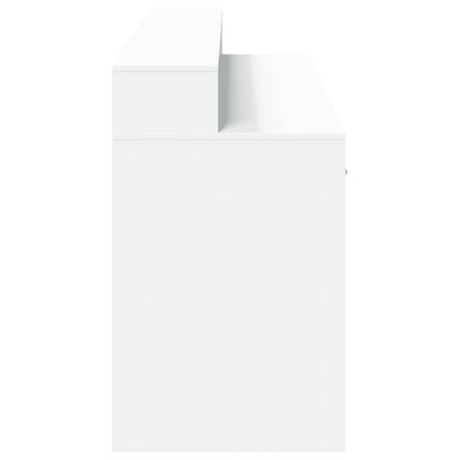 Scrivania con Luci LED Bianca 160x55x91 cm in Legno Multistrato - homemem39