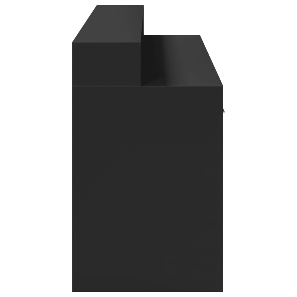 Scrivania con Luci LED Nera 160x55x91 cm in Legno Multistrato - homemem39