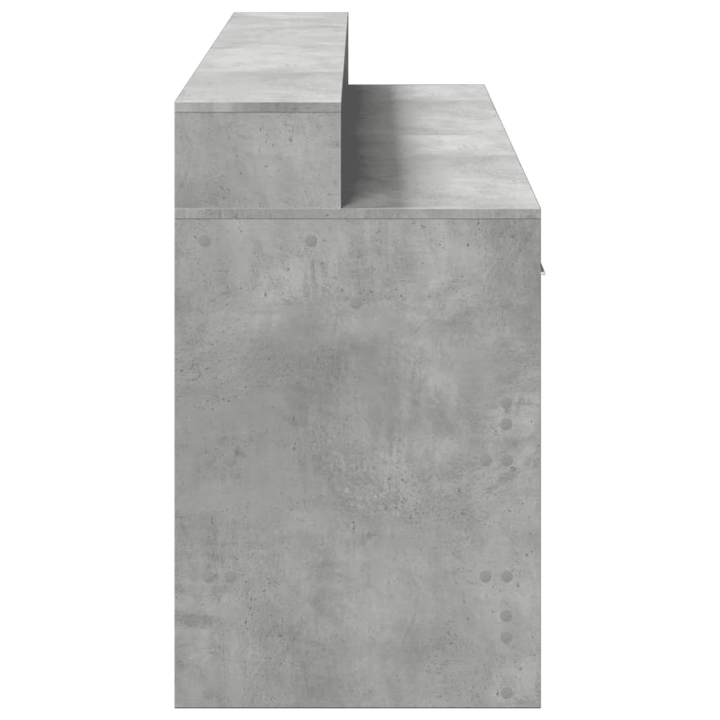 Scrivania con Luci LED Grigio Cemento 160x55x91 cm Multistrato - homemem39