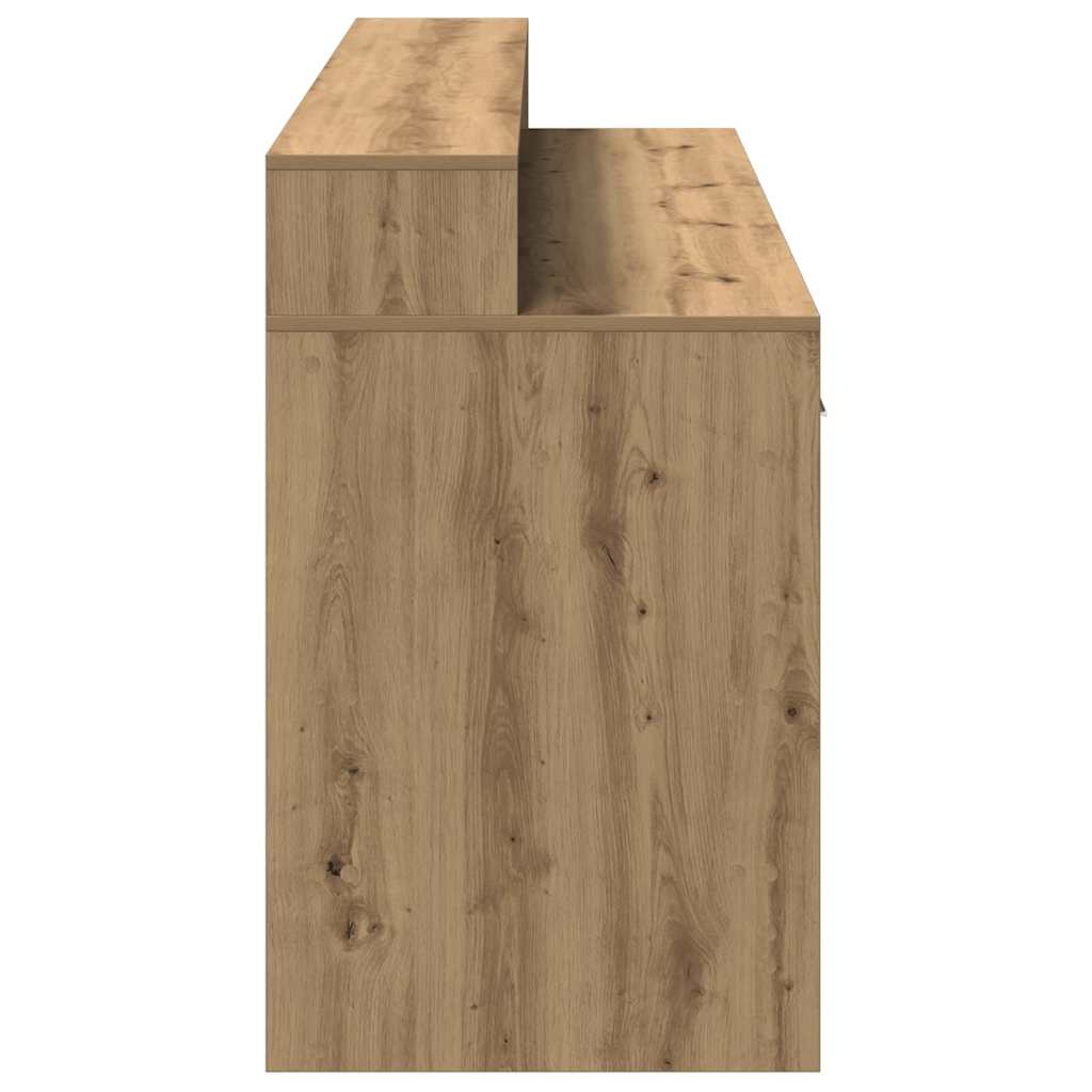 Scrivania con Luci LED Rovere 160x55x91 cm in Legno Multistrato