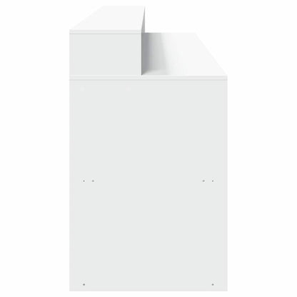 Scrivania con Luci LED Bianca 200x55x91 cm in Truciolato
