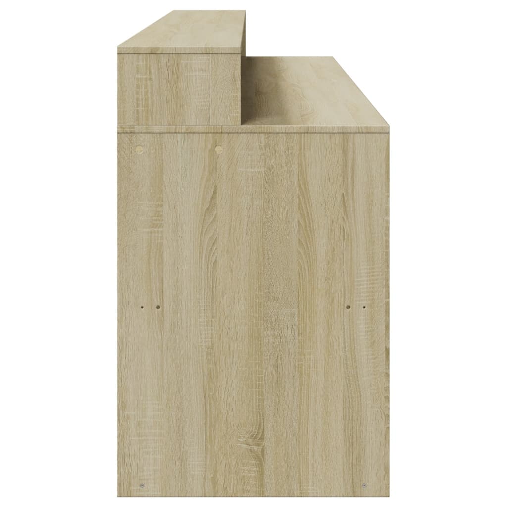 Scrivania con Luci LED Rovere Sonoma 200x55x91cm in Truciolato - homemem39