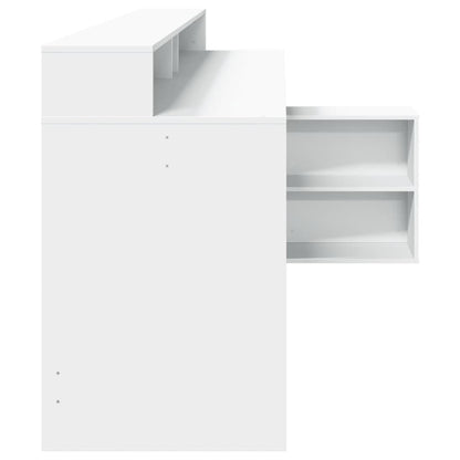 Scrivania con Luci LED Bianca 200x104x91 cm in Truciolato