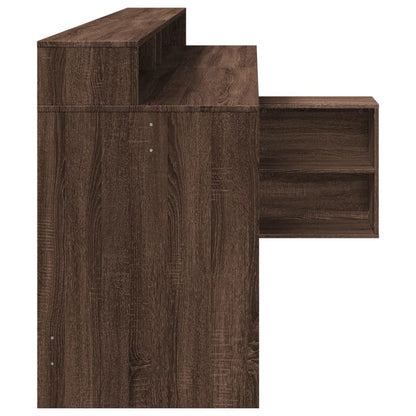 Scrivania con Luci LED Marrone Rovere 200x104x91 cm Truciolato - homemem39