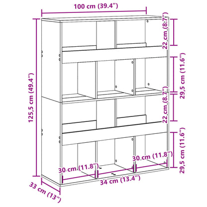 Divisorio Stanza Legno Antico 100x33x125,5 cm in Truciolato