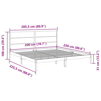 Giroletto Extra Lungo senza Materasso 200x220 cm Legno Massello | homemem39