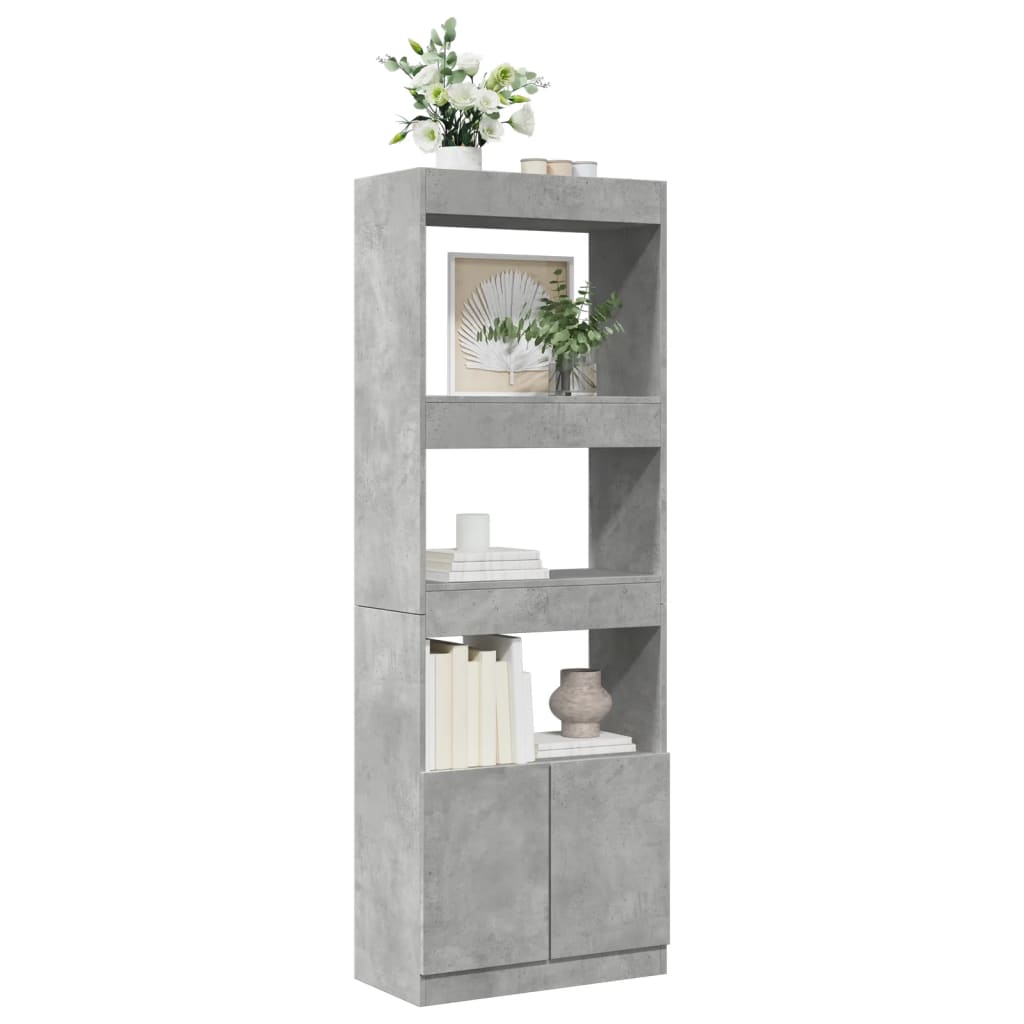 Credenza Grigio Cemento 63x33x180 cm in Truciolato