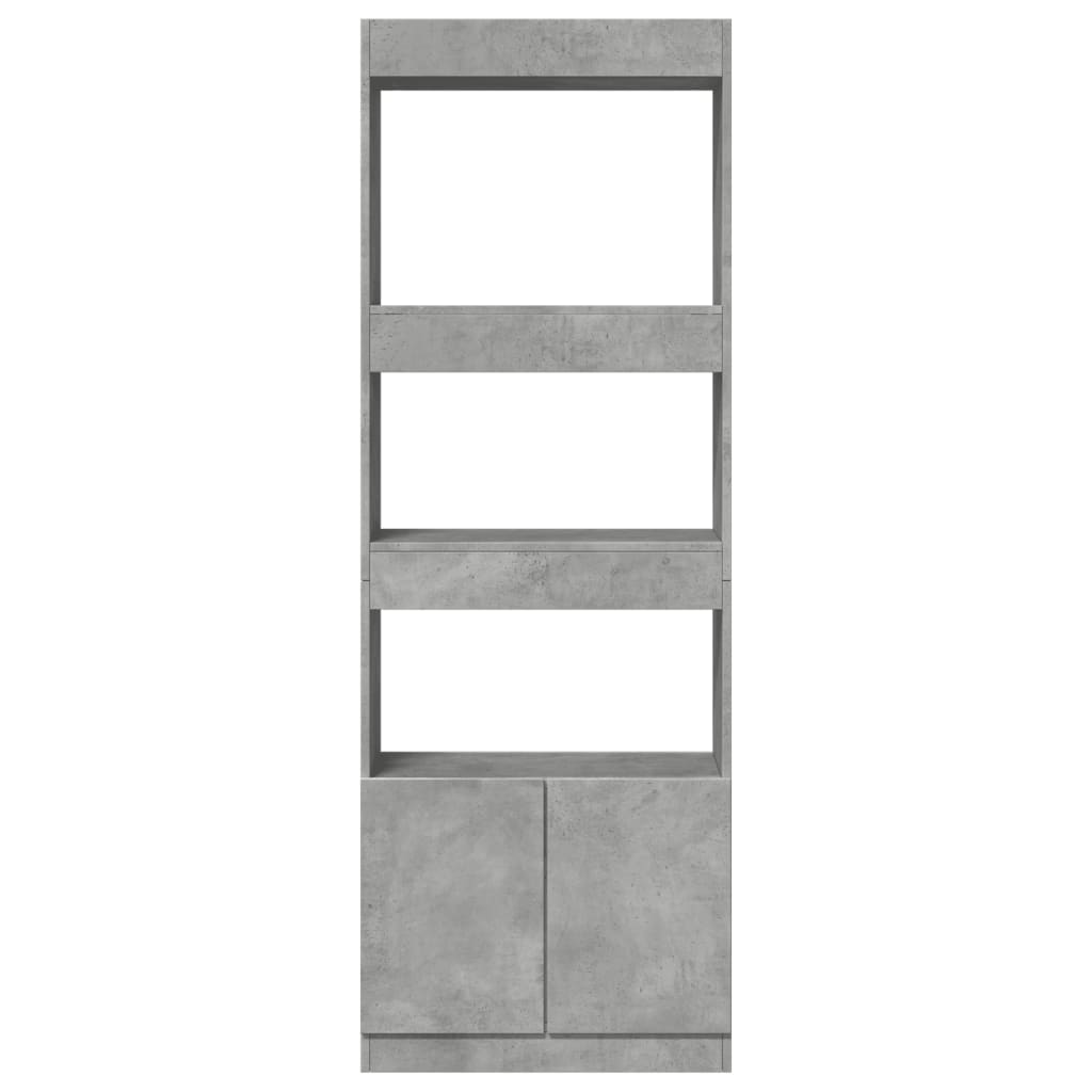 Credenza Grigio Cemento 63x33x180 cm in Truciolato