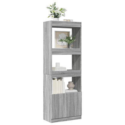 Credenza Grigio Sonoma 63x33x180 cm in Truciolato