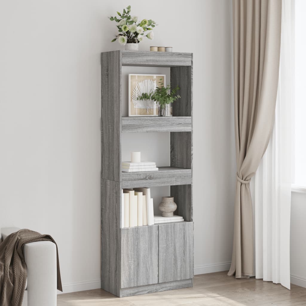 Credenza Grigio Sonoma 63x33x180 cm in Truciolato