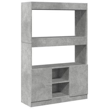 Credenza Grigio Cemento 92x33x140 cm in Legno Multistrato