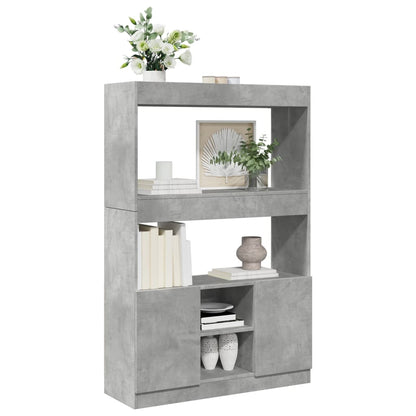 Credenza Grigio Cemento 92x33x140 cm in Legno Multistrato