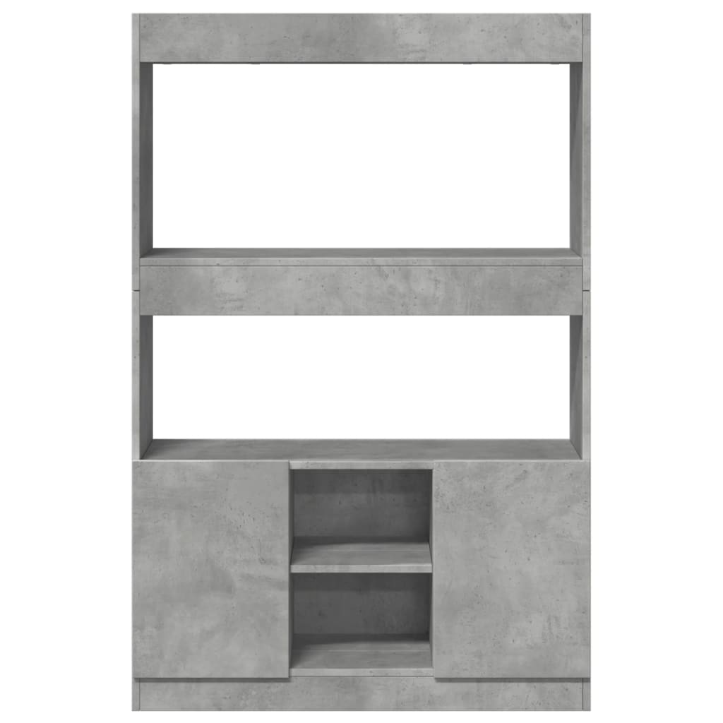 Credenza Grigio Cemento 92x33x140 cm in Legno Multistrato