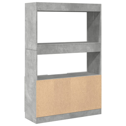 Credenza Grigio Cemento 92x33x140 cm in Legno Multistrato