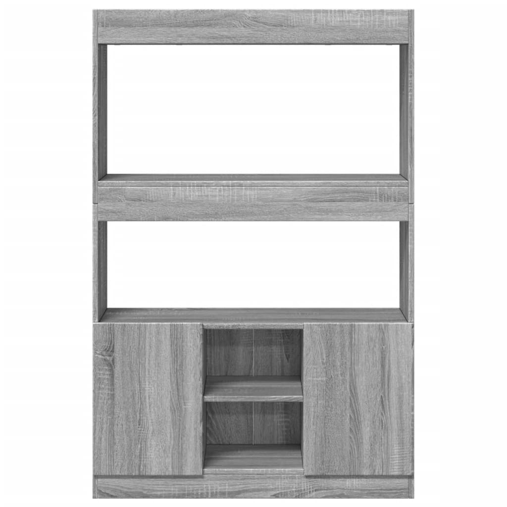 Credenza Grigio Sonoma 92x33x140 cm in Legno Multistrato