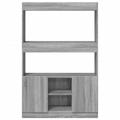 Credenza Grigio Sonoma 92x33x140 cm in Legno Multistrato