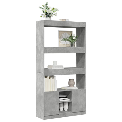 Credenza Grigio Cemento 92x33x180 cm in Legno Multistrato