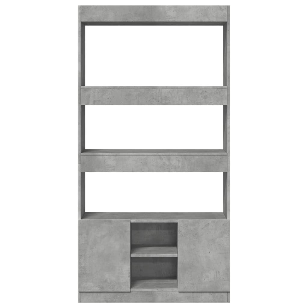 Credenza Grigio Cemento 92x33x180 cm in Legno Multistrato