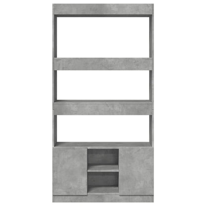 Credenza Grigio Cemento 92x33x180 cm in Legno Multistrato