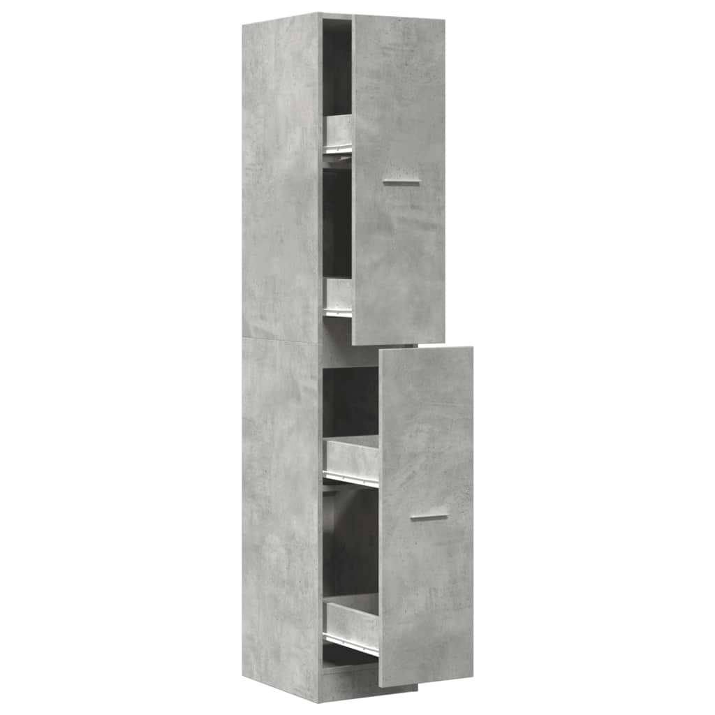 Armadietto da Farmacia Grigio Cemento 30x41x174,5 cm Truciolato | homemem39