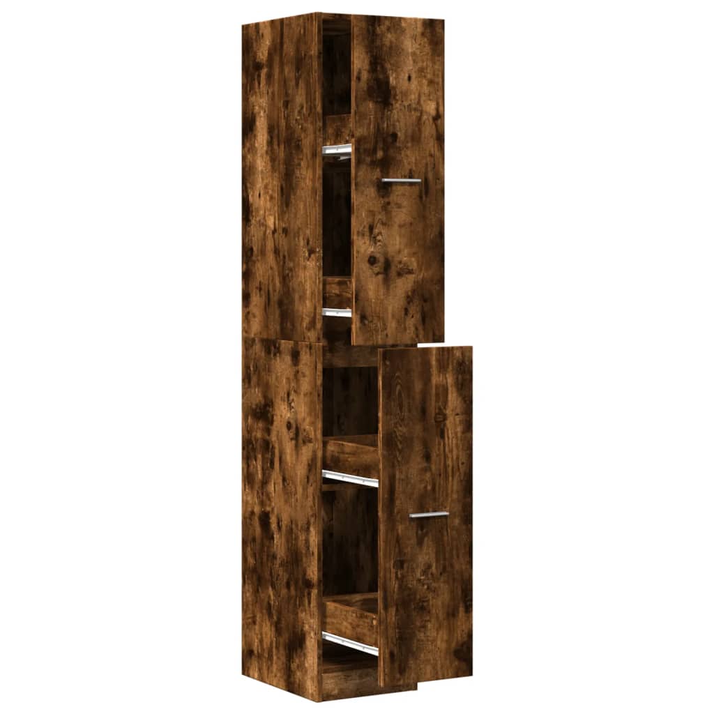 Armadietto da Farmacia Rovere Fumo 30x41x174,5 cm in Truciolato | homemem39