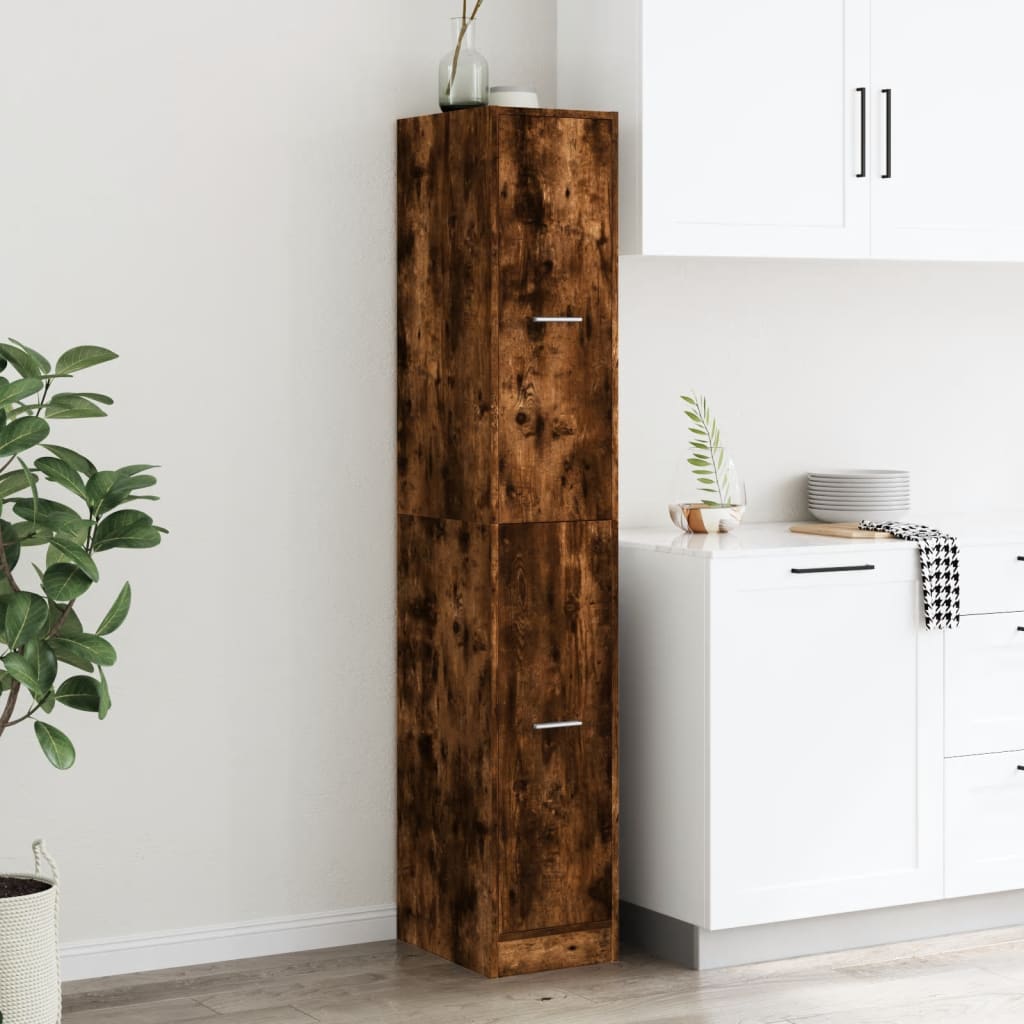Armadietto da Farmacia Rovere Fumo 30x41x174,5 cm in Truciolato | homemem39