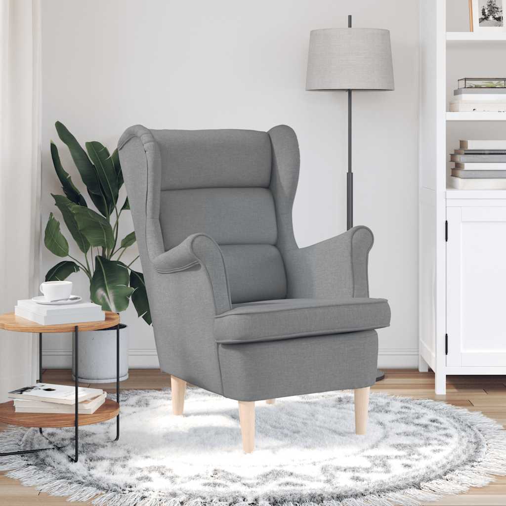 Poltrona Grigio Chiaro 74x84x100 cm in Tessuto | homemem39