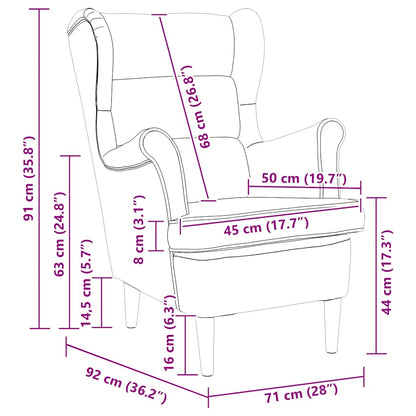 Poltrona Grigio Scuro 74x84x100 cm in Tessuto | homemem39