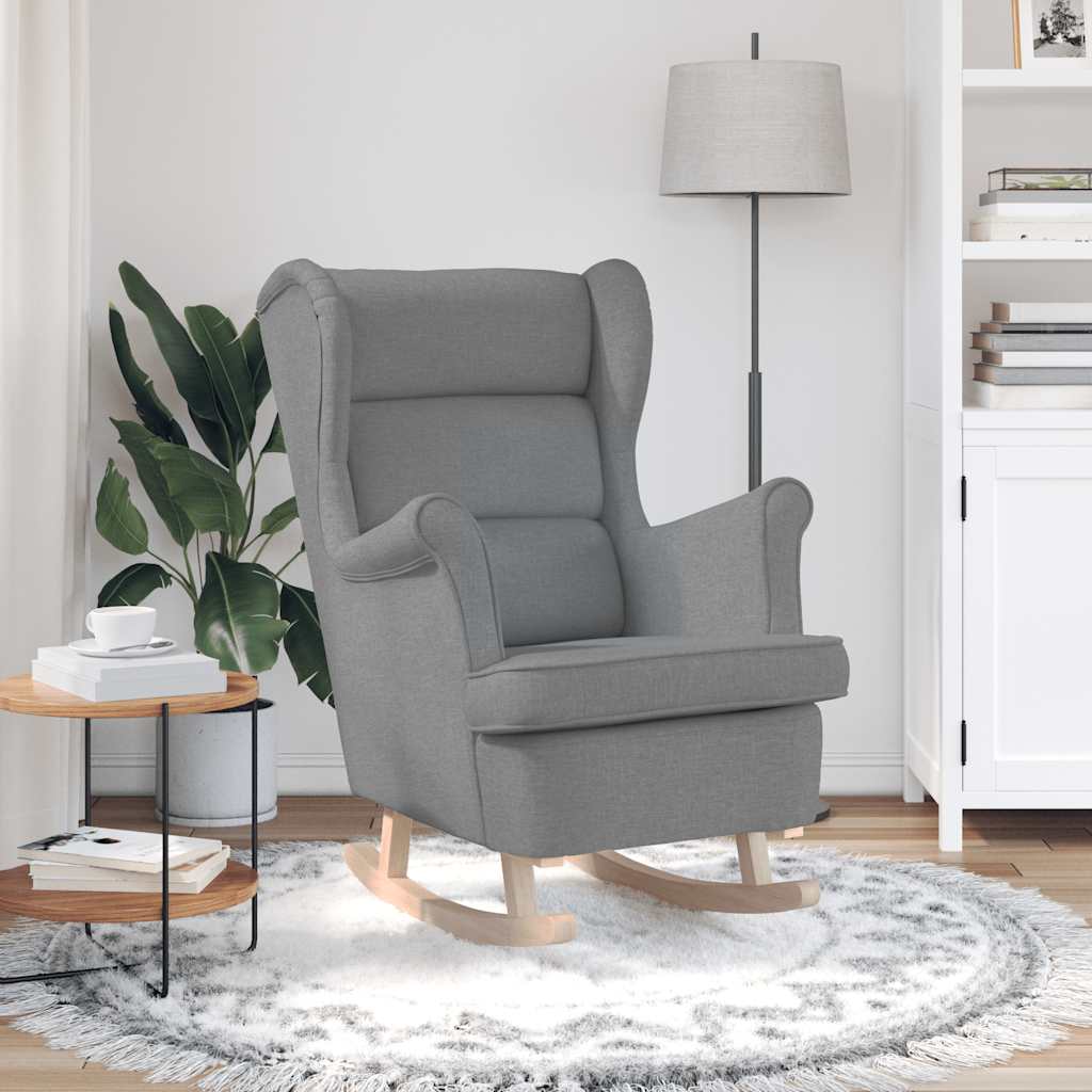 Sedia a Dondolo Grigio Chiaro 74x90x102 cm in Tessuto | homemem39