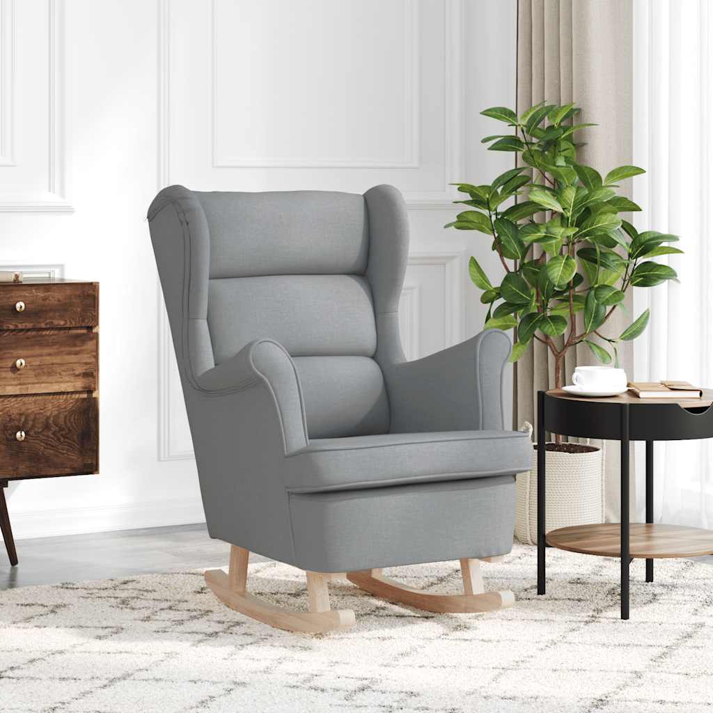 Sedia a Dondolo Grigio Chiaro 74x90x102 cm in Tessuto | homemem39