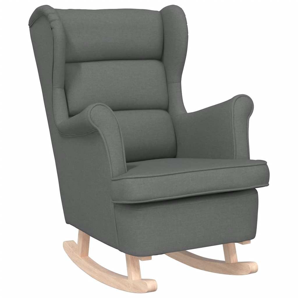 Sedia a Dondolo Grigio Scuro 74x90x102 cm in Tessuto | homemem39