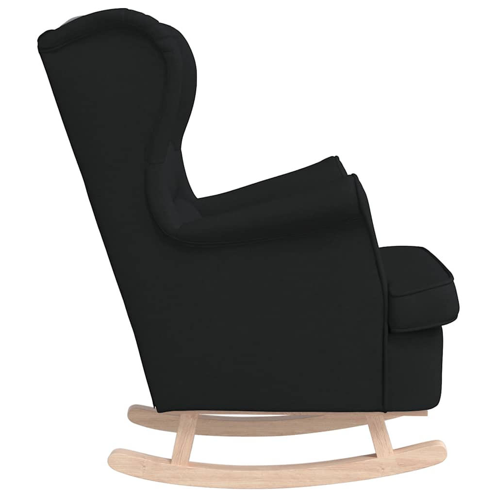 Sedia a Dondolo Nera 74x90x102 cm in Tessuto | homemem39