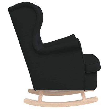 Sedia a Dondolo Nera 74x90x102 cm in Tessuto | homemem39