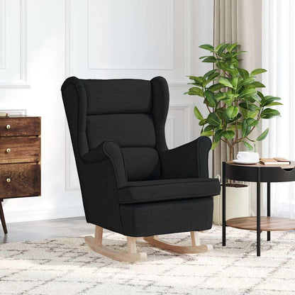 Sedia a Dondolo Nera 74x90x102 cm in Tessuto | homemem39