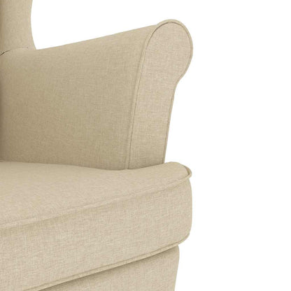 Sedia a Dondolo Crema 74x90x102 cm in Tessuto - homemem39