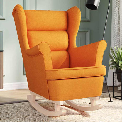 Sedia a Dondolo Giallo Scuro 74x90x102 cm in Tessuto - homemem39