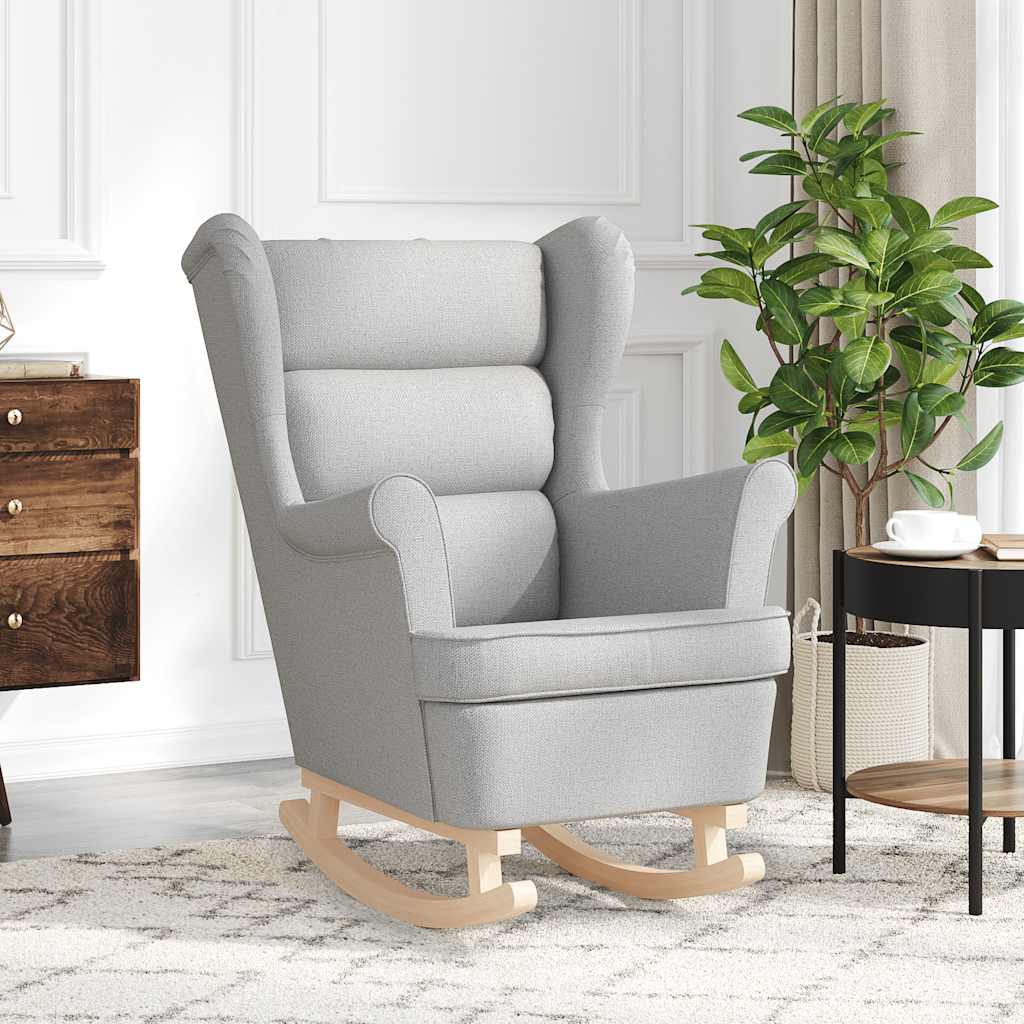 Sedia a Dondolo Nuvola Grigia 74x90x102 cm in Tessuto - homemem39