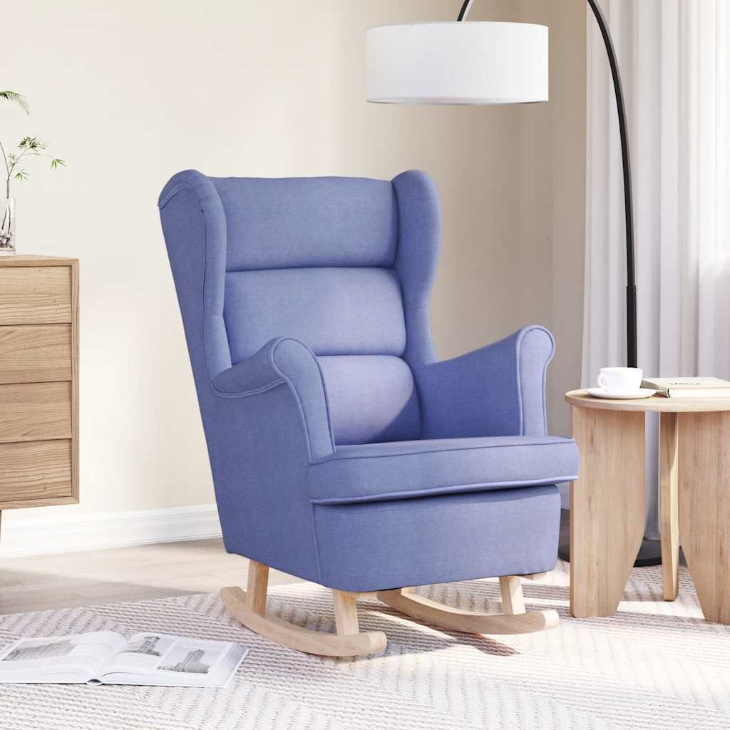 Sedia a Dondolo Jeans Blu 74x90x102 cm in Tessuto | homemem39