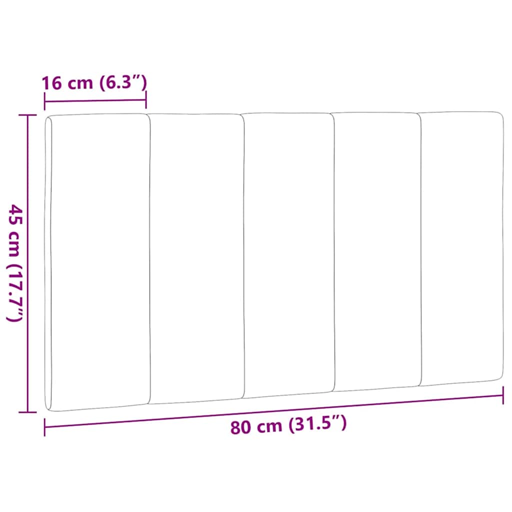 Cuscino Testiera Nero 80 cm in Tessuto - homemem39