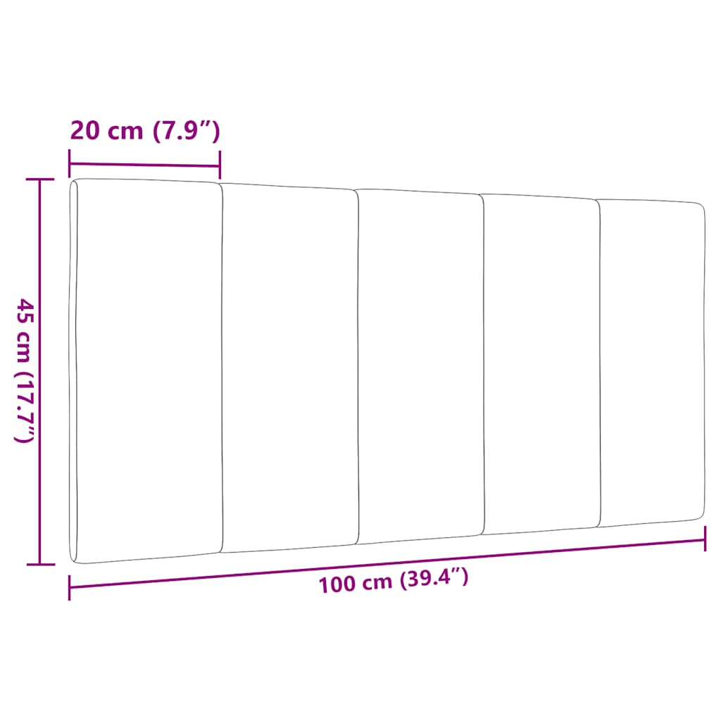 Cuscino Testiera Hanko Marrone Scuro 100 cm in Tessuto