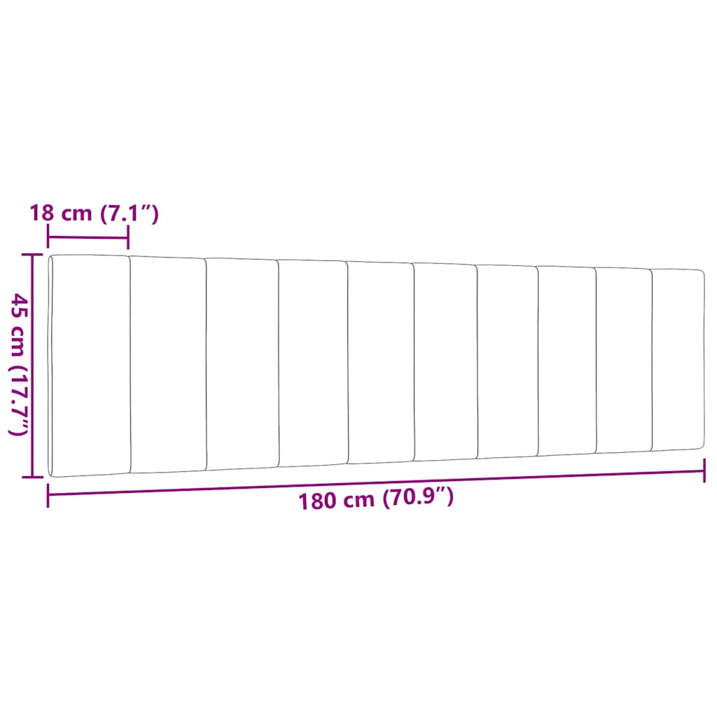 Cuscino Testiera Nero 180 cm in Tessuto - homemem39