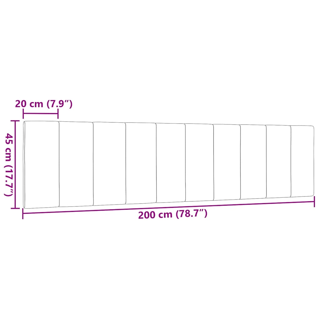 Cuscino Testiera Blu 200 cm in Tessuto - homemem39
